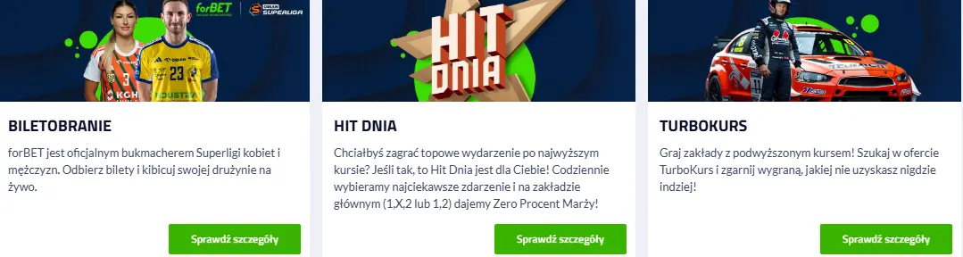 Opcje zakładów FORBET